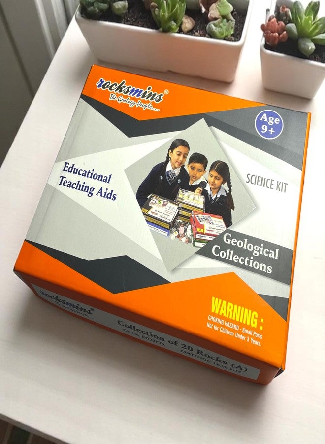 Rocksmins Collection of 20 Rocks Educational Kit Real Rock Collection for Kids & Adults STEM Learning Science Kit with Identification Guide & Storage Box - Image 4